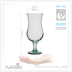 PLATINUX Szklanki koktajlowe z efektem Ombré zielone 400ml (maks. 470ml) Zestaw 6-częściowy Szklanki barowe