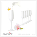 PLATINUX Białe kieliszki do szampana zestaw 6 sztuk, kieliszki do szampana 160ml (max. 200ml) ze szkła