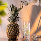 IMPERIAL Longdrinkgläser 370ml 6er Set Trinkgläser aus Crystalline Glas Serie "Lissabon" mit Luftblase im Boden Handmade
