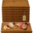 FALKENBERGER Frühstücksbrettchen 10er Set massive Eiche, 24 × 14 × 1,6 cm Handgefertigt