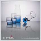 PLATINUX Karafka szklana z efektem ombre w kolorze ciemnoniebieskim, 1L (maks. 1130ml)