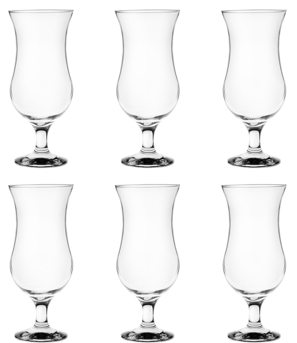 PLATINUX Zestaw 12 szklanek do koktajli 400ml (maks. 470ml) Szklanki do drinków Szklanki barowe Hurricane Duże (przezroczyste)