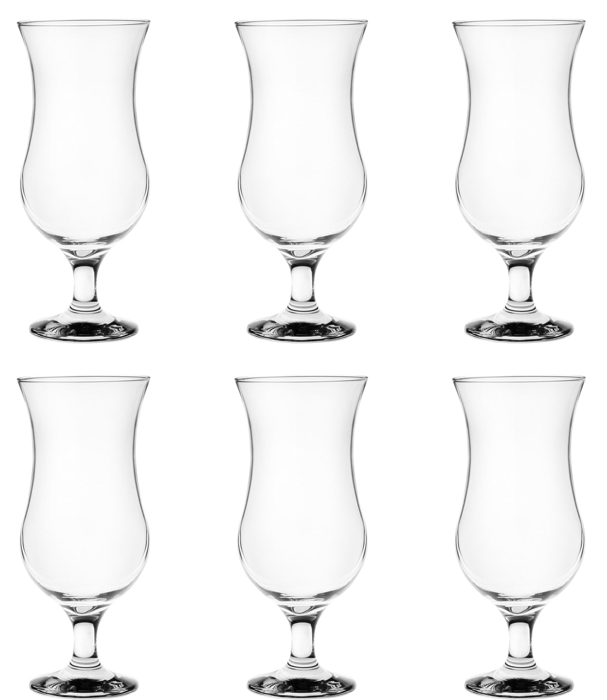 PLATINUX Zestaw 12 szklanek do koktajli 400ml (maks. 470ml) Szklanki do drinków Szklanki barowe Hurricane Duże (przezroczyste)