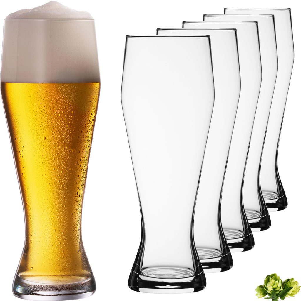 IMPERIAL glass Hohe Weizengläser aus Crystalline Glas Set 6 Stück 500ml (max. 700ml) Spülmaschinenfest