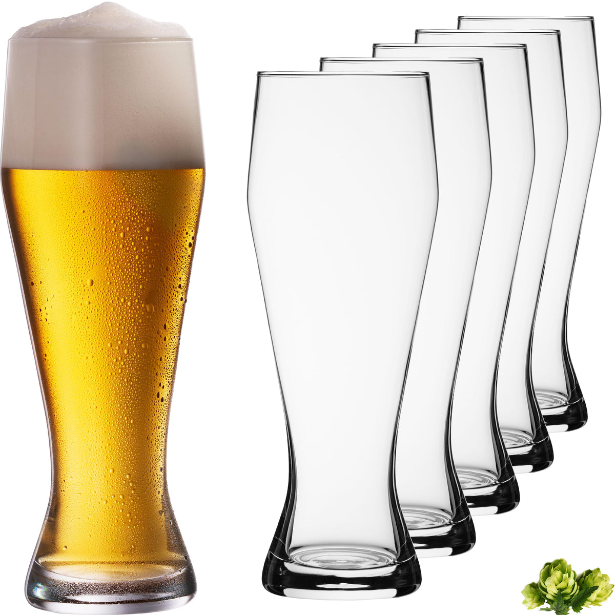 IMPERIAL glass Hohe Weizengläser aus Crystalline Glas Set 6 Stück 500ml (max. 700ml) Spülmaschinenfest