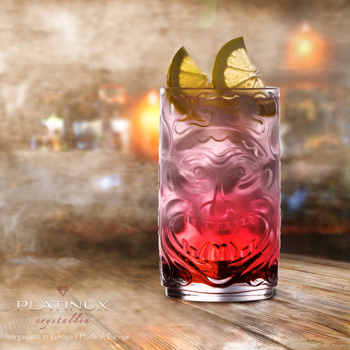 PLATINUX Tiki Zestaw 4 szklanek 350 ml (maks. 450 ml) Szklanki koktajlowe Szklanki do napojów