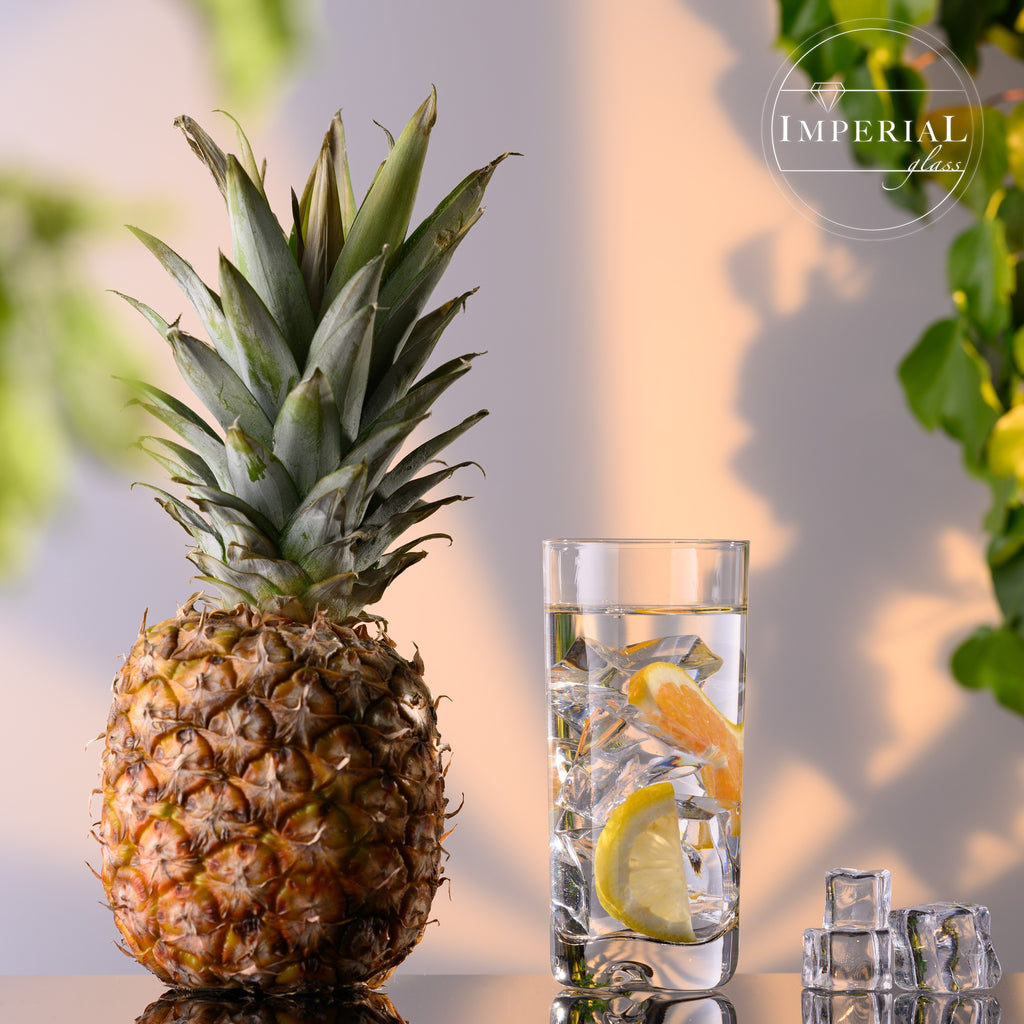 Szklanki IMPERIAL 6 sztuk 400ml, można myć w zmywarce - Szklanki do wody z bezołowiowego szkła kryształowego - Szklanki typu highball z falistym dnem