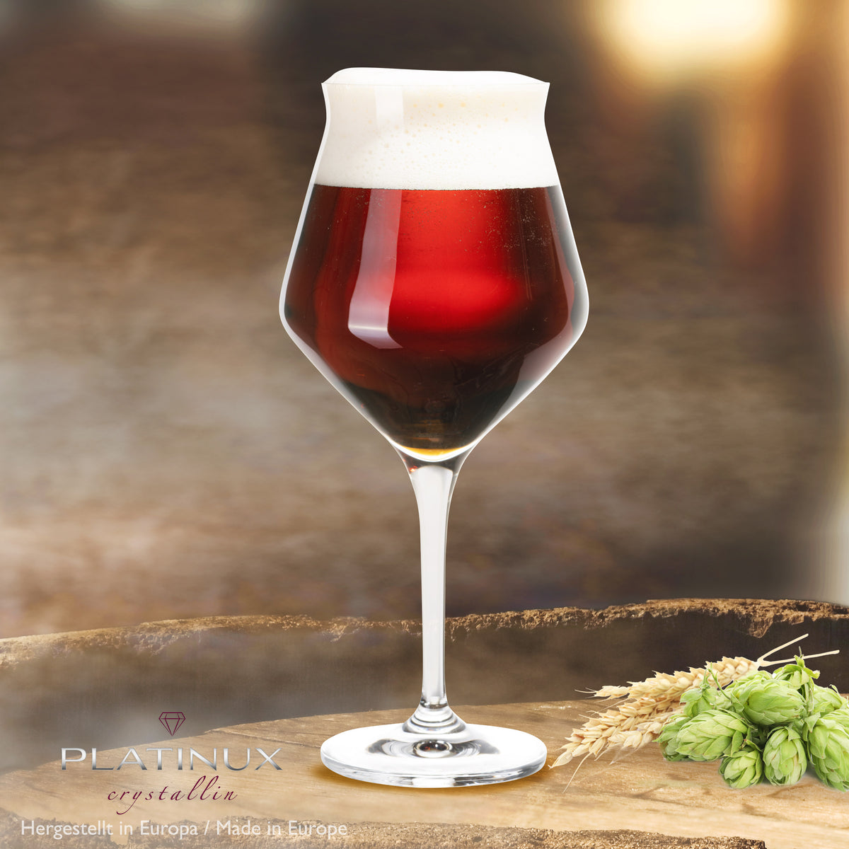 PLATINUX Szklanki do piwa Eleganckie 400ml (max. 460ml) Zestaw 6 szklanek do piwa typu tulipan ze szkła kryształowego