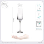 IMPERIAL glass Sektkelche 220ml Serie "Athen" Set 12-Teilig Sektgläser aus Crystalline Glas