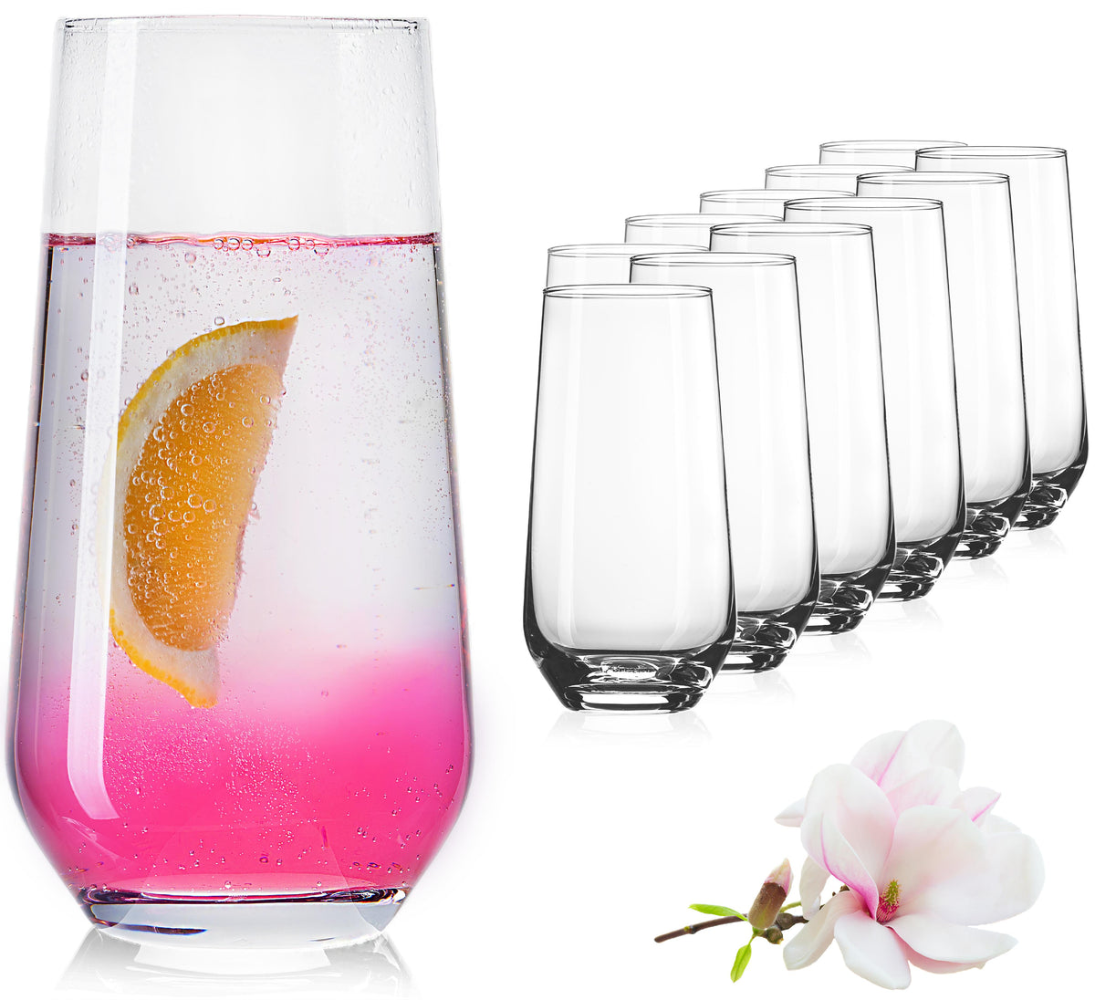 IMPERIAL glass Trinkgläser aus Glas 440ml (max. 520ml) Set 12-Teilig Getränkeglas Wassergläser