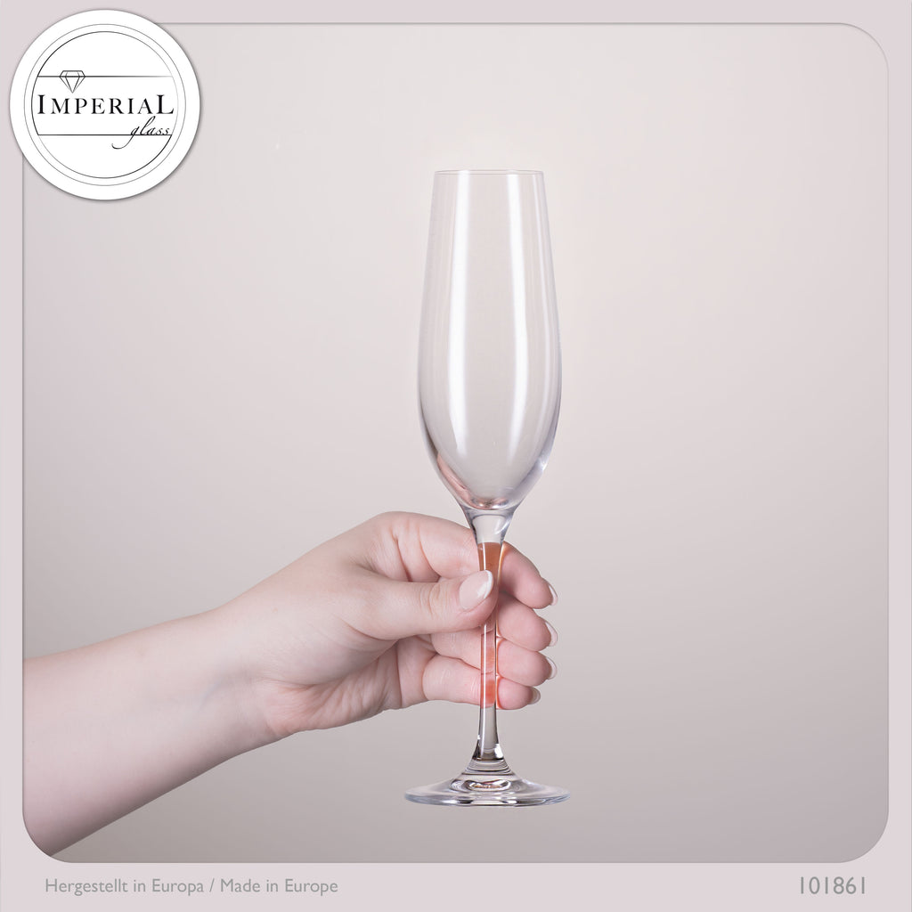 IMPERIAL glass Sektkelche 180ml Set 2-Teilig Sektgläser "Havanna" aus Crystalline Glas Spülmaschinenfest