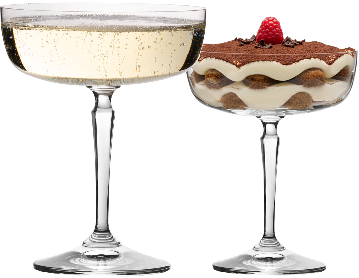 IMPERIAL glass Eckige Sektschalen 260ml Set 2-Teilig "Rio" Champagnergläser aus Crystalline Glas