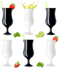 PLATINUX Zestaw 6 szklanek do koktajli Black&White 400ml (maks. 470ml) Szklanki do drinków Szklanki barowe