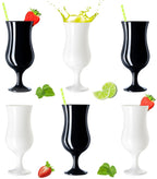 PLATINUX Zestaw 6 szklanek do koktajli Black&White 400ml (maks. 470ml) Szklanki do drinków Szklanki barowe