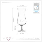 PLATINUX Duże szklanki koktajlowe ze szkła krystalicznego 400 ml, zestaw 4 szklanek do long drinków, szklanki do mrożonej kawy, szklanki typu Hurricane na koktajle