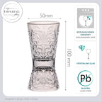 IMPERIAL glass Kufelki do shota 2 sztuki ze szkła krystalicznego - odwracalny kieliszek do shota 30ml/60ml, kieliszki do shota Tiki z reliefem, kieliszki do wódki można myć w zmywarce