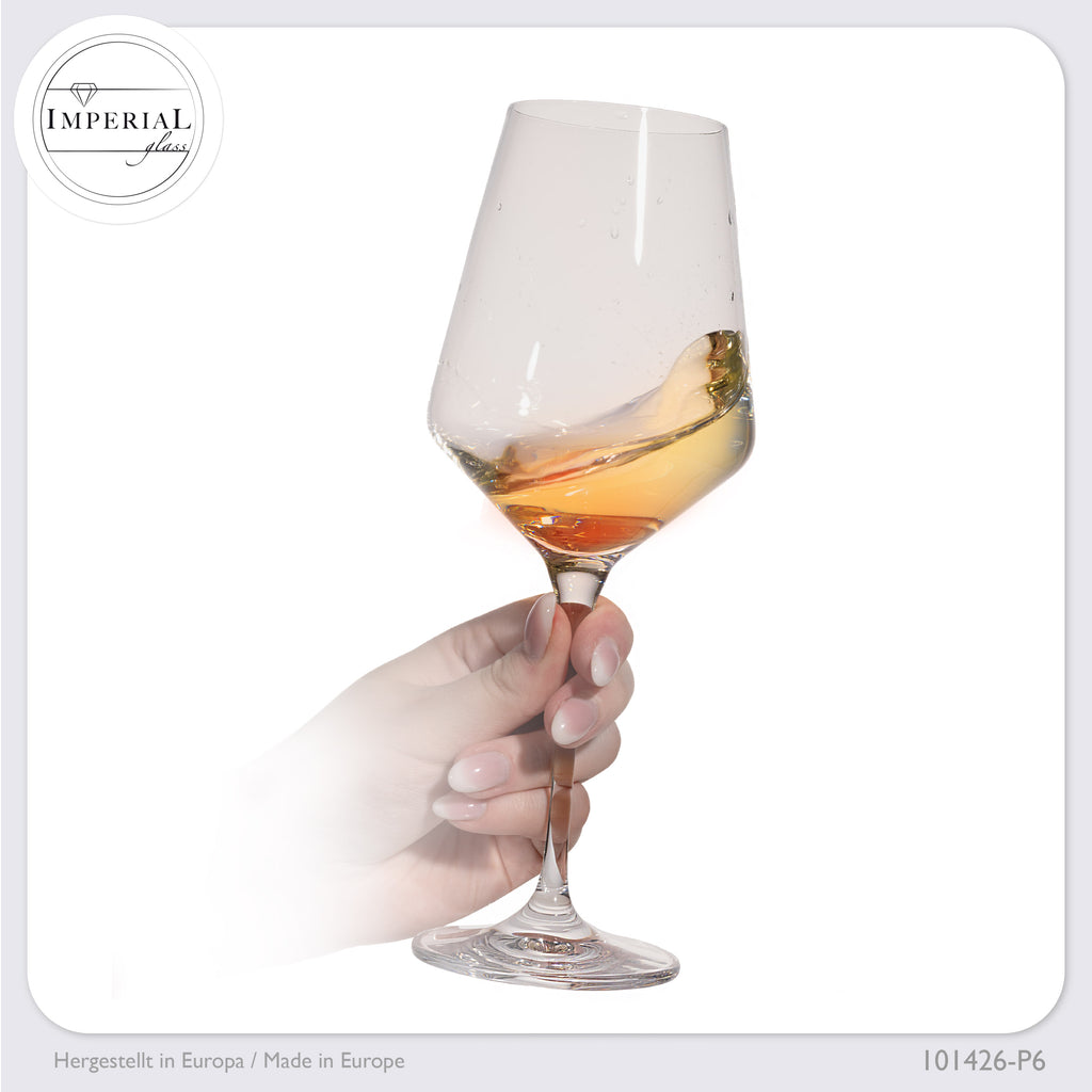 IMPERIAL glass Weißweingläser 450ml "Athen" Set 6-Teilig Riesling Glas aus Crystalline Glas Weingläser Spülmaschinenfest