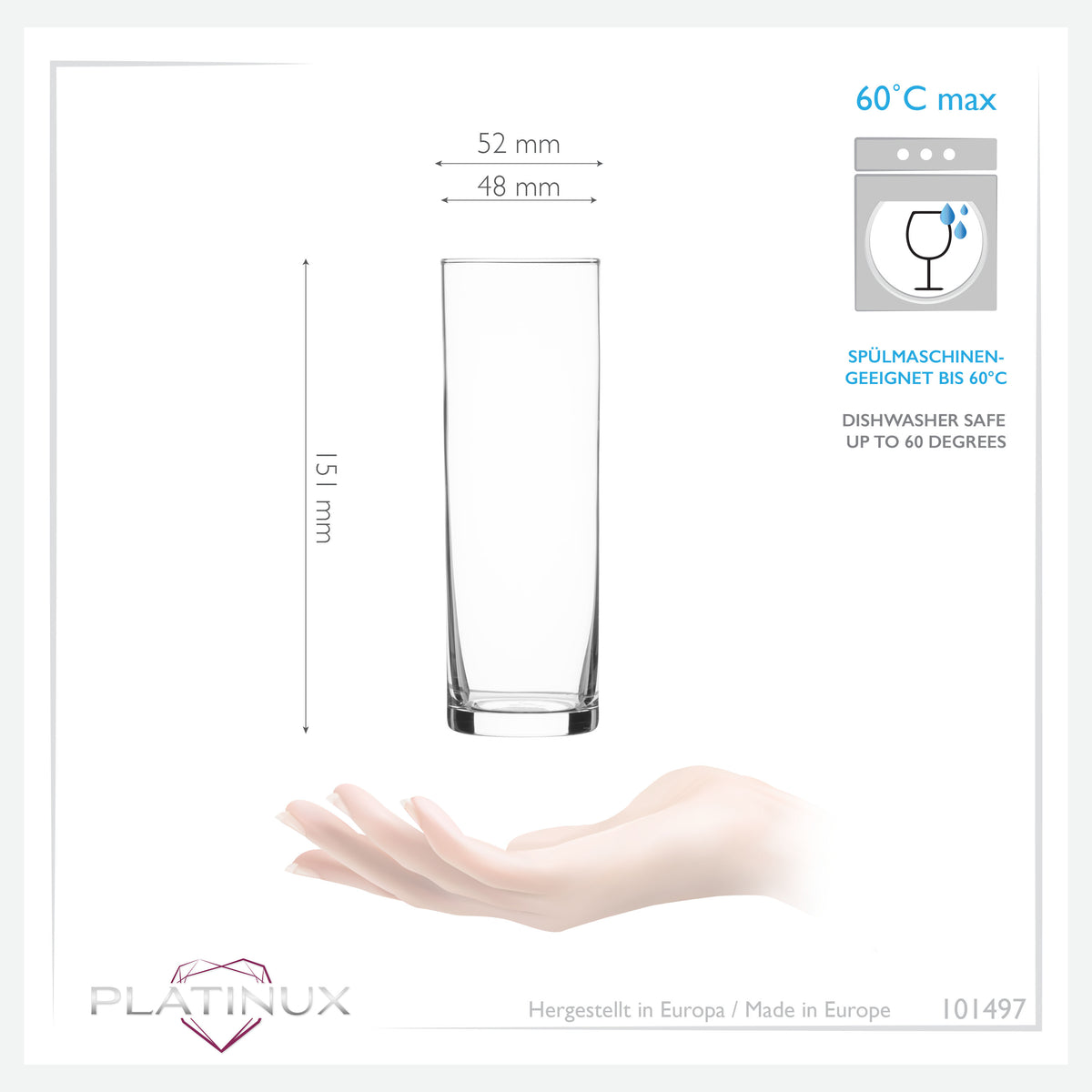 PLATINUX Wysokie szklanki do piwa 200 ml (maks. 240 ml) Zestaw 6-częściowy Szklanki do piwa typu "stange" Szklanki do Kölsch