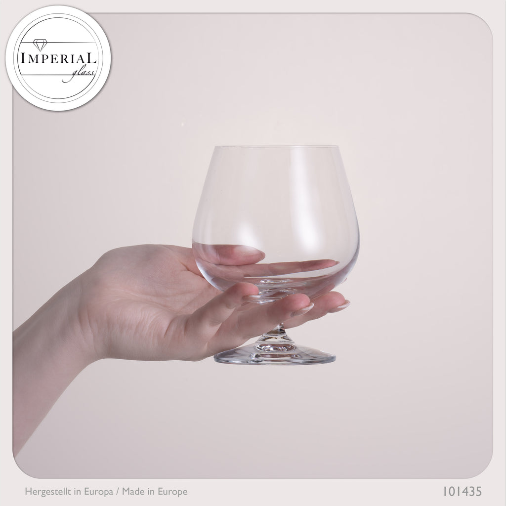 IMPERIAL Kieliszki do koniaku 480ml Zestaw 2 szt. Koniakówki z kryształowego szkła, można myć w zmywarce