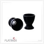 PLATINUX Szklane czarne kieliszki do jajek zestaw 6-częściowy podstawka na jajka max. 35ml