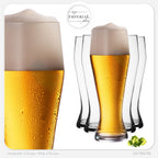 IMPERIAL glass Hohe Weizengläser aus Crystalline Glas Set 6 Stück 500ml (max. 700ml) Spülmaschinenfest