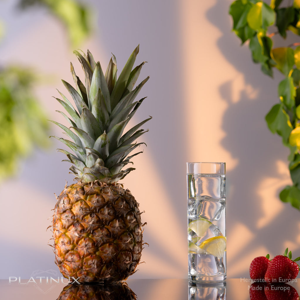PLATINUX Wysokie szklanki do napojów 240ml (maks. 200ml) Zestaw 12-częściowy Szklanki do soków ze szkła Można myć w zmywarce