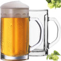PLATINUX Szklany kufel do piwa z uchem, zestaw 2 sztuk, 500ml (maks. 650ml)