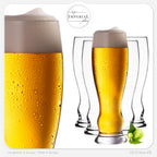 IMPERIAL glass Weizengläser 500ml (max. 600ml) Set 6-Teilig aus Glas 0,5L Spülmaschinenfest