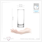 PLATINUX Wysokie szklanki do picia ze szkła 340ml (maks. 350ml) Zestaw 6-częściowy Szklanki do wody Szklanki do soku