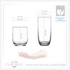 PLATINUX Eleganckie szklanki do picia 240ml i 360ml, 12-częściowy zestaw szklanek do wody, można myć w zmywarce