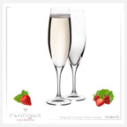 PLATINUX Kieliszki do szampana 180ml (maks. 215ml) Kieliszki do wina musującego z kryształowego szkła Zestaw 2 sztuki Można myć w zmywarce