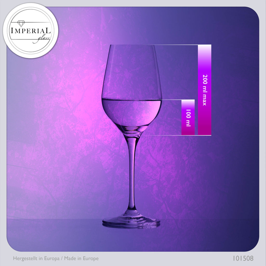 IMPERIAL glass Weißweingläser 200ml "Sydney" Set 6-Teilig Riesling Glas aus Crystalline Glas Weingläser Spülmaschinenfest