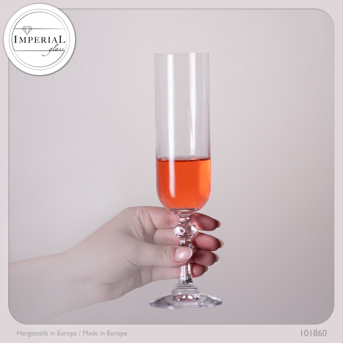 IMPERIAL glass geriffelte Sektkelche 200ml (max 250ml) "Prag" Set 2-Teilig Sektgläser aus Crystalline Glas Spülmaschinenfest