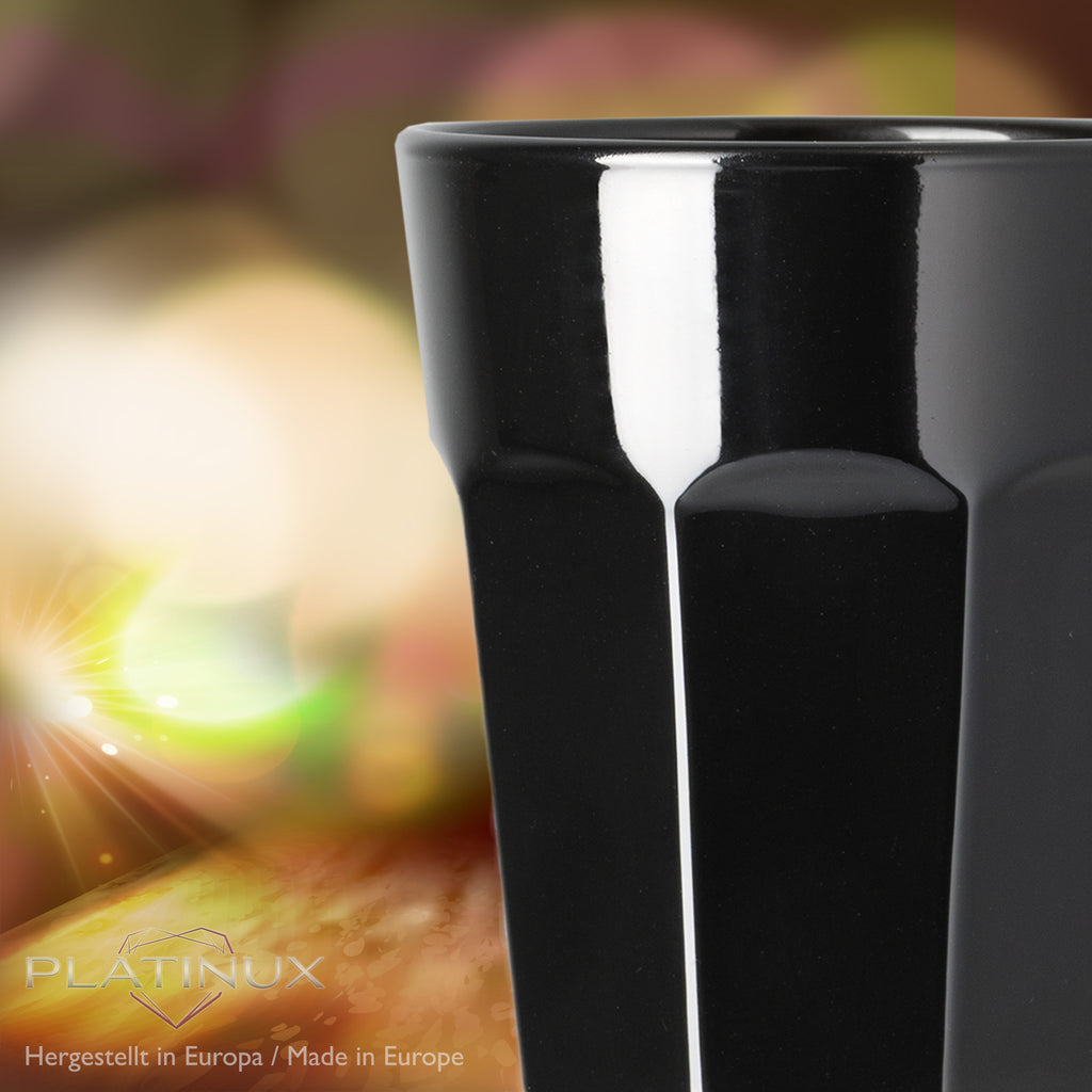 PLATINUX Czarne Kieliszki do Wódki Szklane 30ml (max. 40ml) Zestaw 6 sztuk Kieliszki Shot