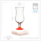 PLATINUX Zestaw 6 szklanek koktajlowych 400ml (max. 470ml) Wysokie szklanki do drinków (czerwone)