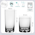 IMPERIAL glass Zestaw szklanek 12-częściowy – Szklanki do wody i soków 420ml i 360ml – Bezołowiowe szkło krystaliczne, można myć w zmywarce – wysokie i niskie szklanki