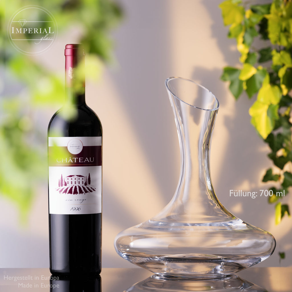 IMPERIAL glass Dekanter 2100 ml Zestaw 2-częściowy ze szkła kryształowego „Ateny” Ręcznie wykonany