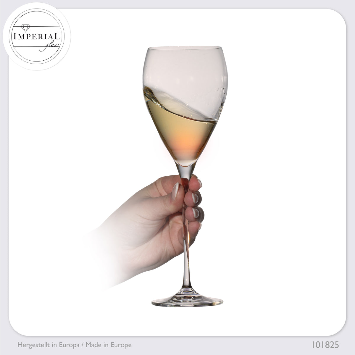 IMPERIAL glass Tropfenförmige Weißweingläser 350ml "Paris" Set 6-Teilig Weingläser aus Crystalline Glas