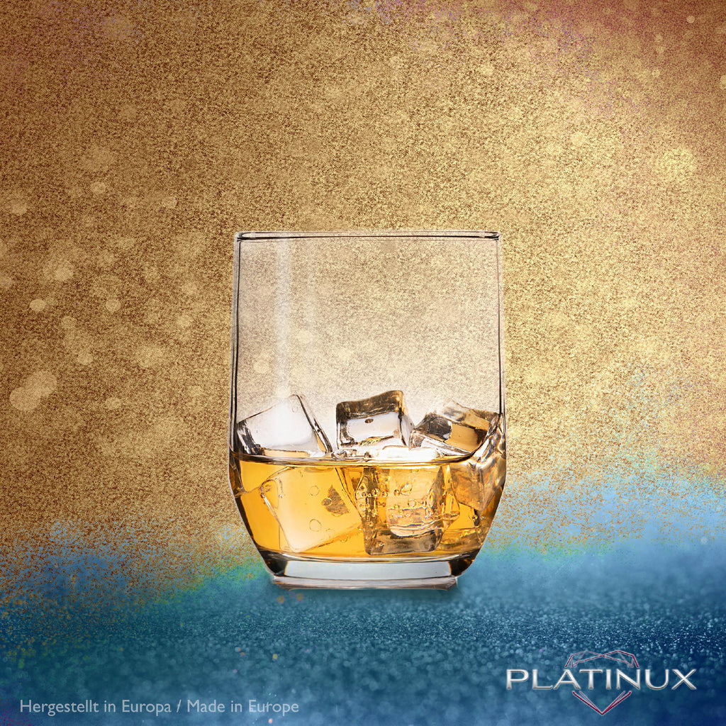 PLATINUX Eleganckie szklanki do picia 240 ml i 360 ml, zestaw 6-częściowy, szklanki do wody, można myć w zmywarce