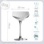 IMPERIAL Karbowane Kieliszki Koktajlowe 2 sztuki z Crystalline Glass 270ml "London" Można myć w zmywarce