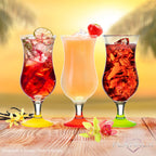 PLATINUX Zestaw 6 szklanek koktajlowych 400ml (max. 470ml) Szklanki do drinków Szklanki barowe Hurricane Duże (Kolorowe)