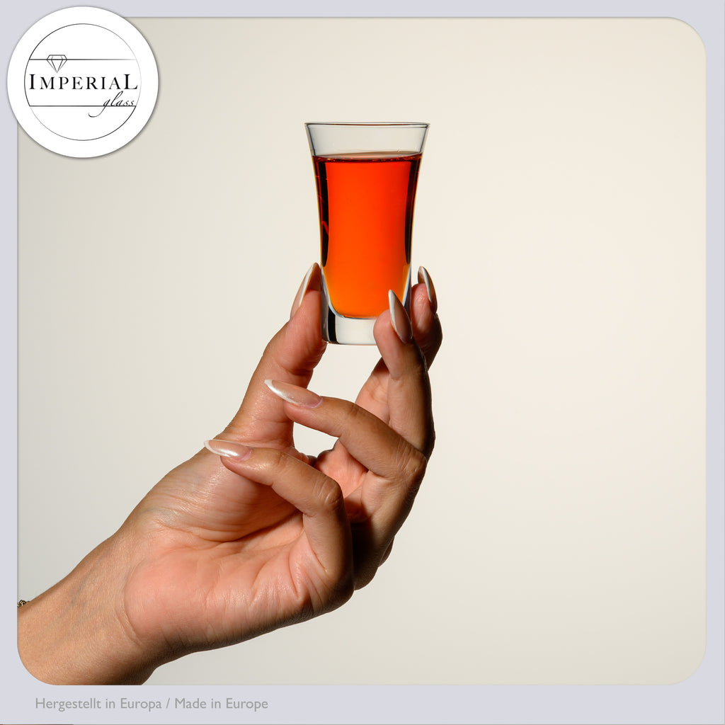IMPERIAL Szklanki do Shotów Zestaw 6 sztuk 45ml - Kieliszki do wódki z grubym dnem, stożkowe kieliszki do shotów, likierów i tequili, można myć w zmywarce