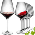 IMPERIAL glass karbowane kieliszki do Bordeaux, zestaw 6 sztuk ze szkła kryształowego 580 ml „London”, można myć w zmywarce