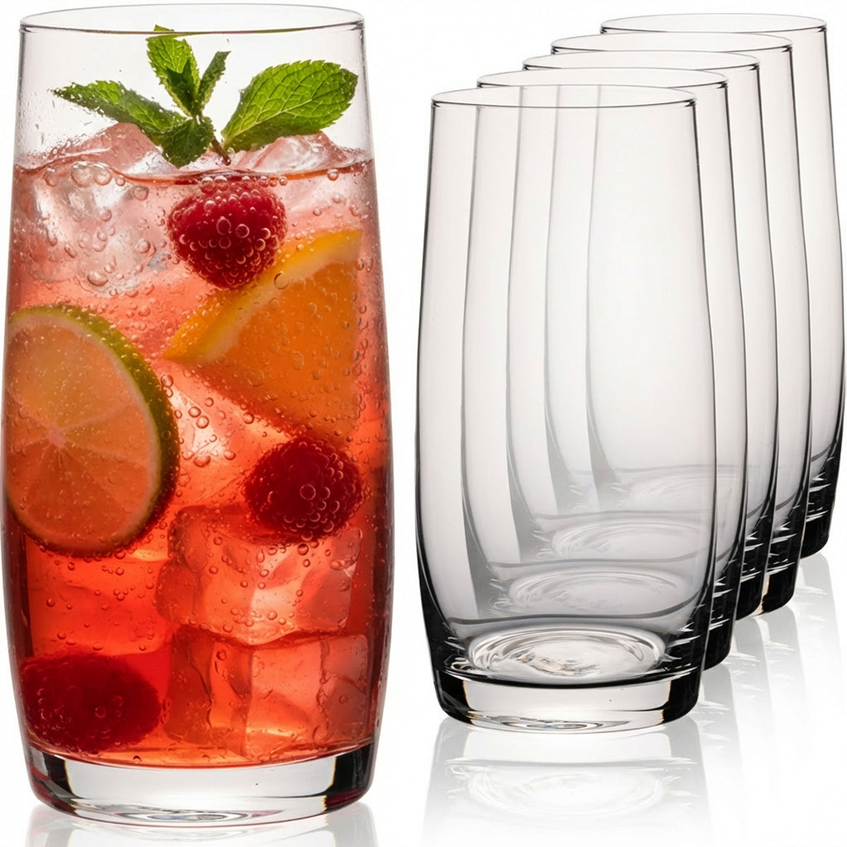 IMPERIAL glass Szklanki 440ml, zestaw 6 szklanek do napojów i wody ze szkła, można myć w zmywarce