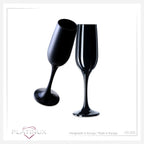 PLATINUX Czarne stabilne kieliszki do szampana Zestaw 6 sztuk 160ml (maks. 210ml) Kieliszki do prosecco szklane