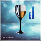 PLATINUX Szklanki do wina czarne i białe, szklane, zestaw 6 sztuk, 130 ml (maks. 320 ml), szklanki do napojów