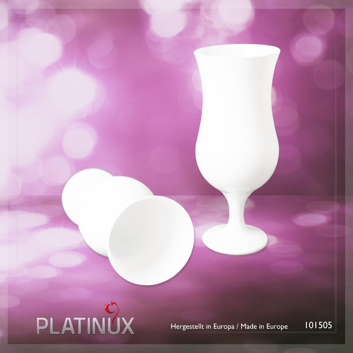 PLATINUX Białe szklanki koktajlowe 400ml (maks. 470ml) Szklanki do longdrinków zestaw 6 sztuk Szklanki barowe