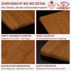 FALKENBERGER Frühstücksbrettchen 6er Set massive Eiche, 24 × 14 × 1,6 cm Handgefertigt