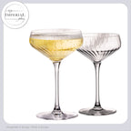 IMPERIAL Karbowane Kieliszki Koktajlowe 2 sztuki z Crystalline Glass 270ml "London" Można myć w zmywarce