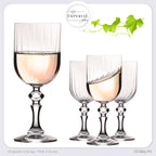 IMPERIAL glass Geriffelte Weingläser 320ml "Prag" Set 4-Teilig Weißweingläser aus Crystalline Glas